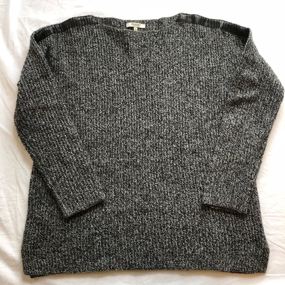 Madewell leather-stripe marled sweater - Picture 5 of 7
